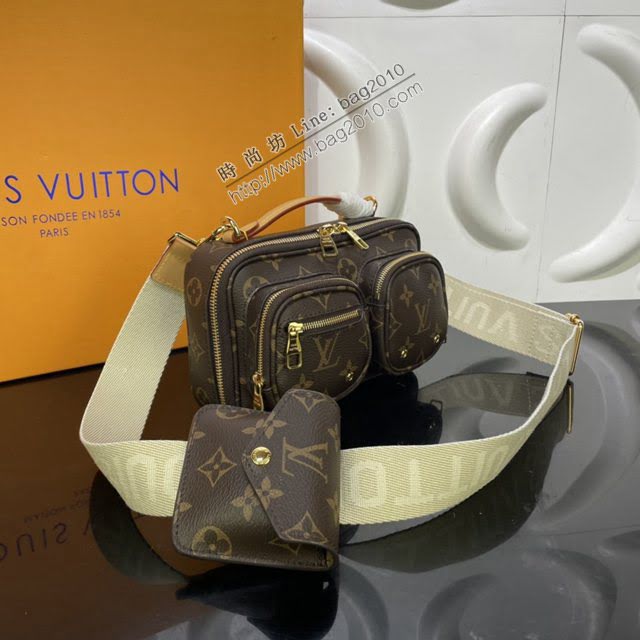 LOUIS VUITTON專櫃新款包包 路易威登Utility Crossbody手袋 LV零錢包肩帶手提肩背斜挎女包 M80446  ydh4077
